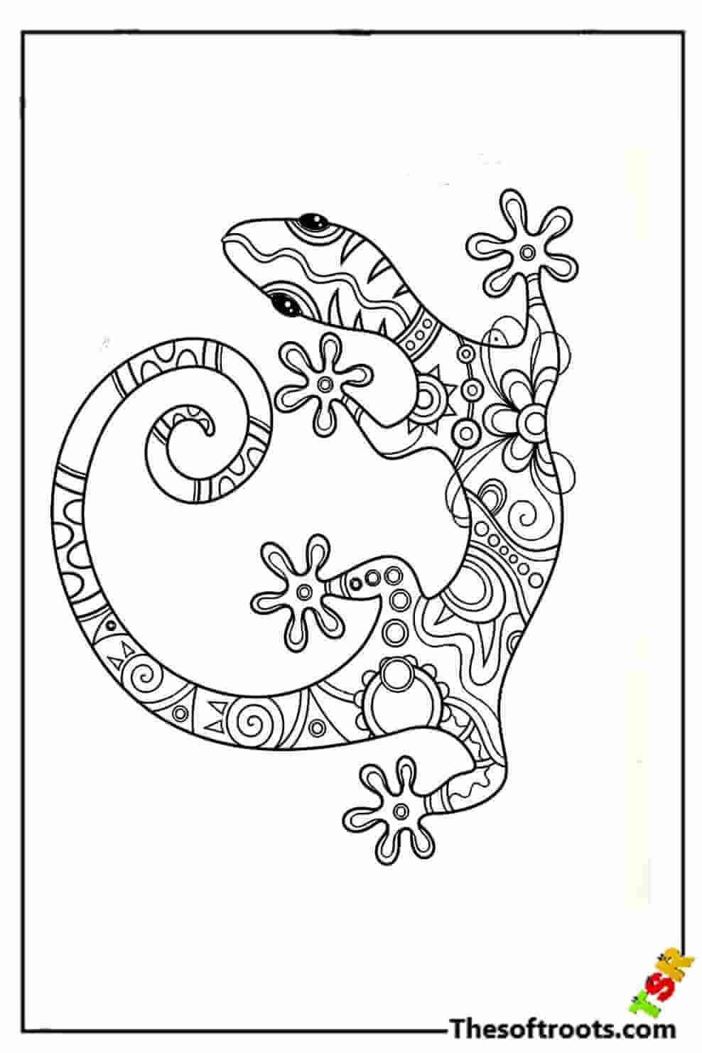 Beautifully Patterned Lizard coloring pages