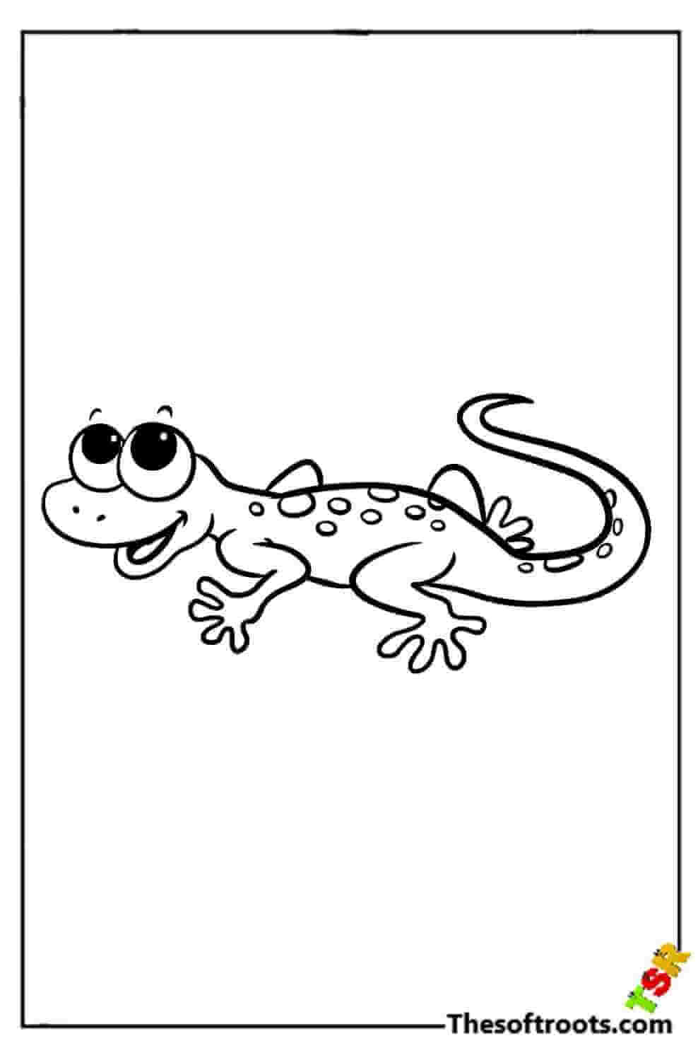 Cartoon lizard coloring pages