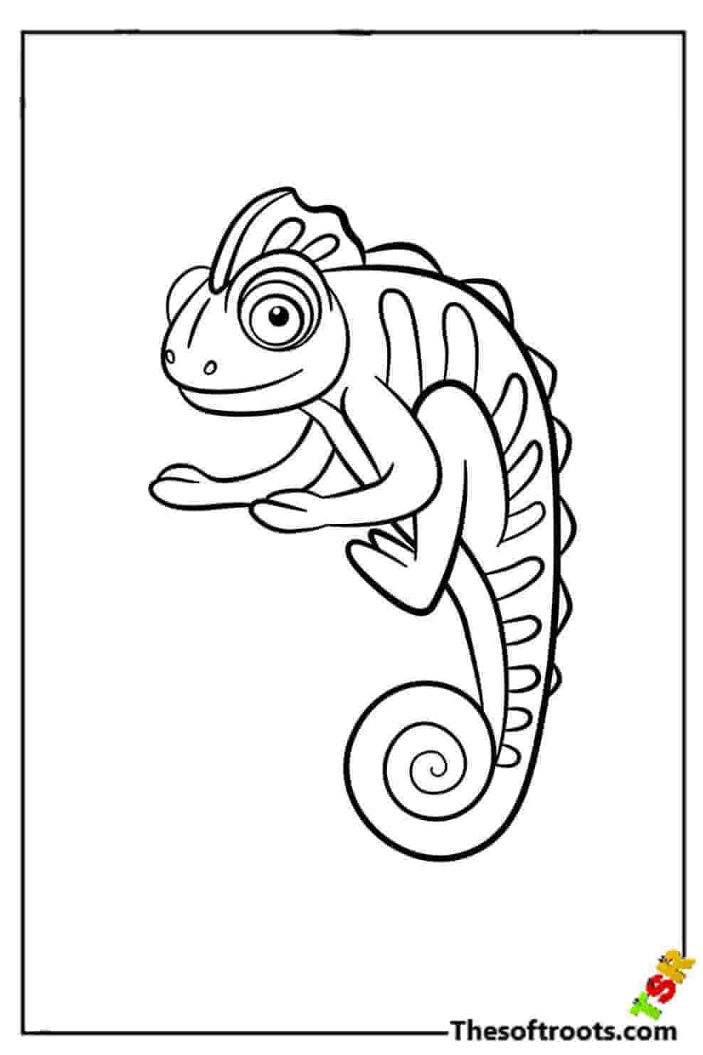 Chameleon lizard coloring pages