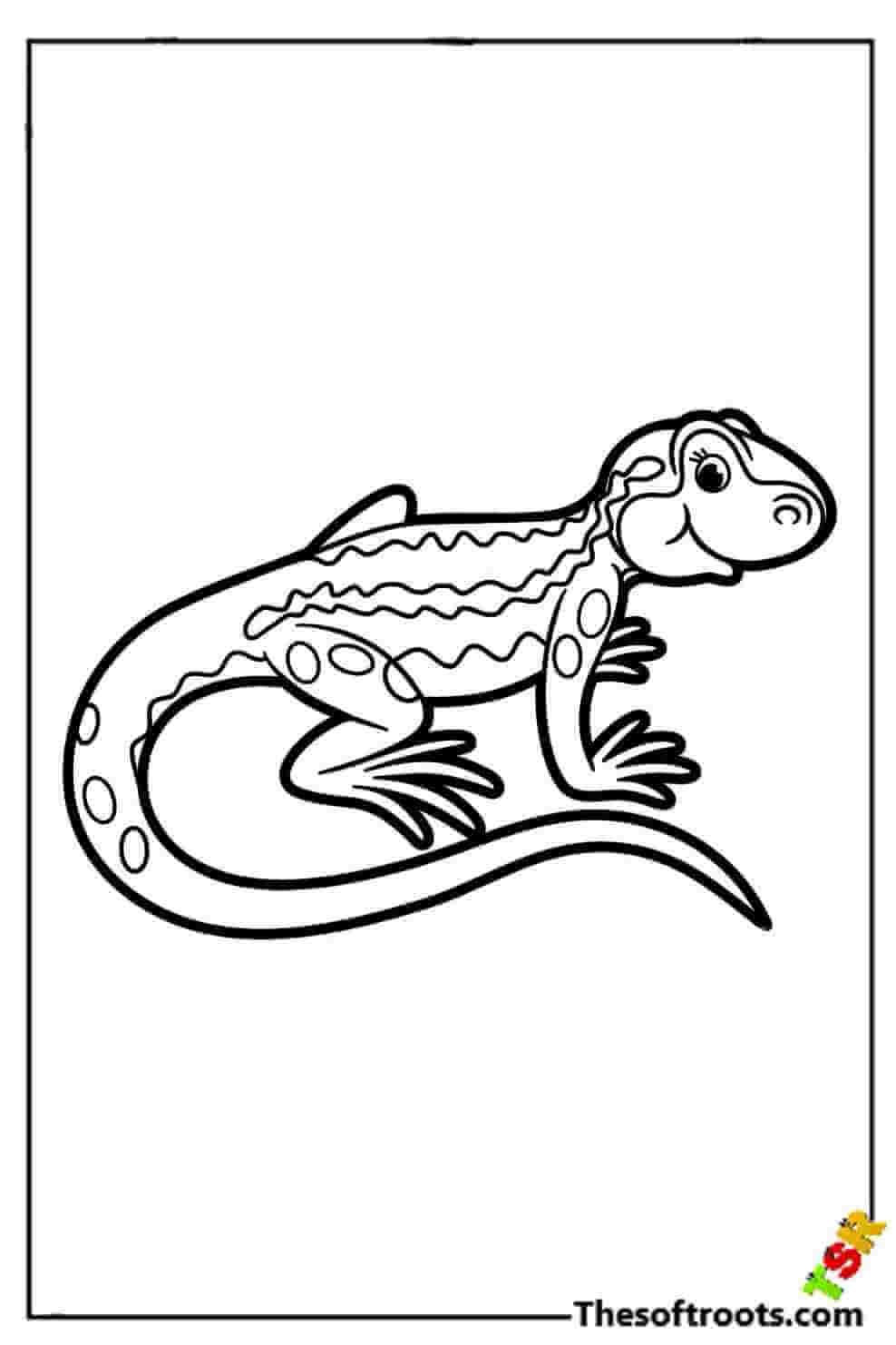 Cute lizard coloring pages