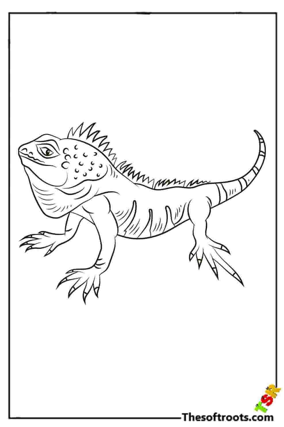 Dangerous lizard coloring pages