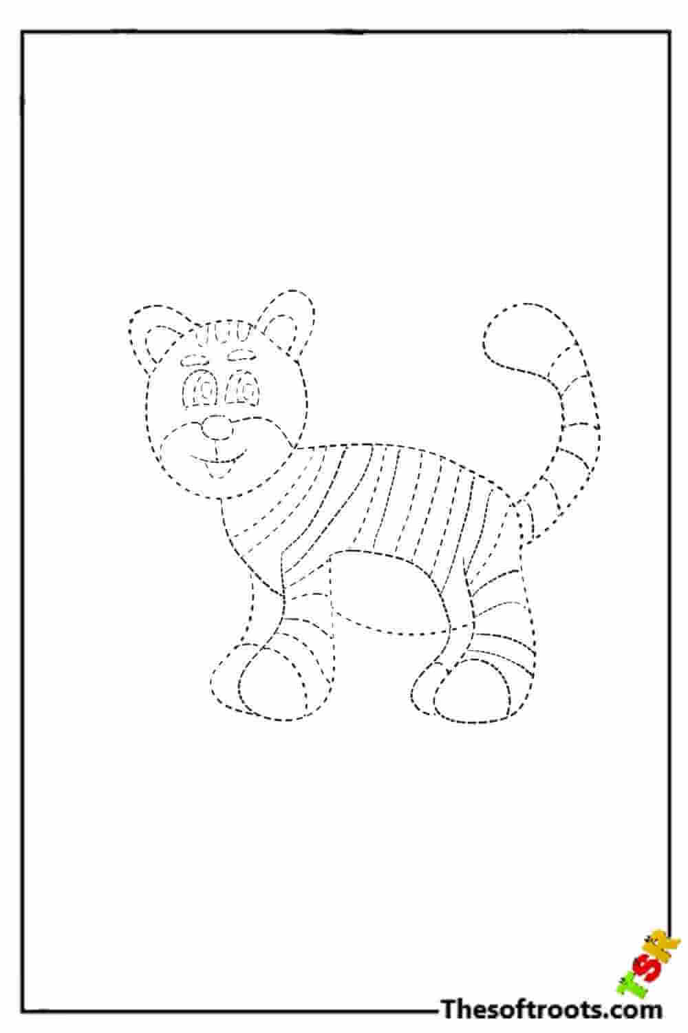Dot to dot Tiger coloring pages