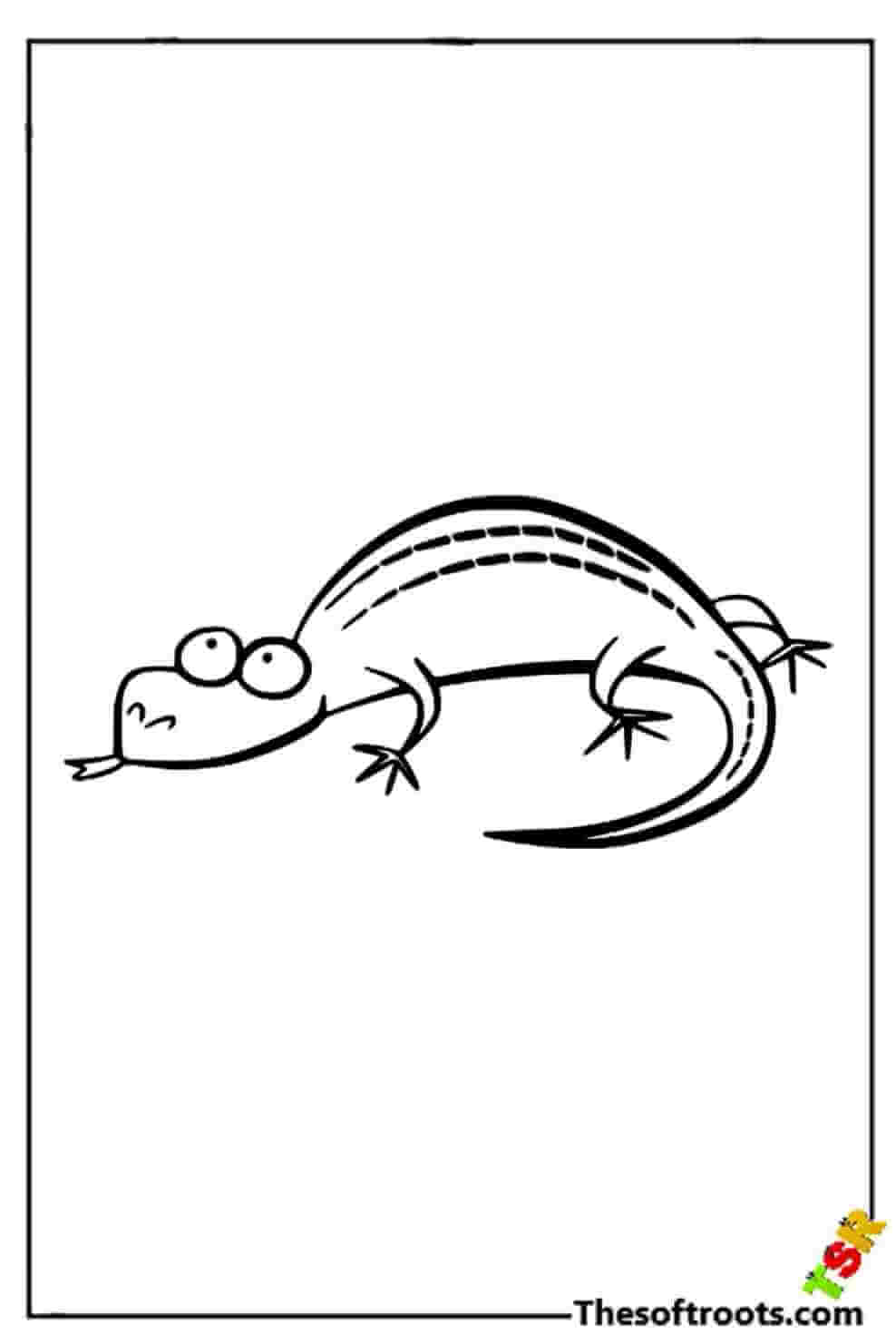 Funny lizard coloring pages