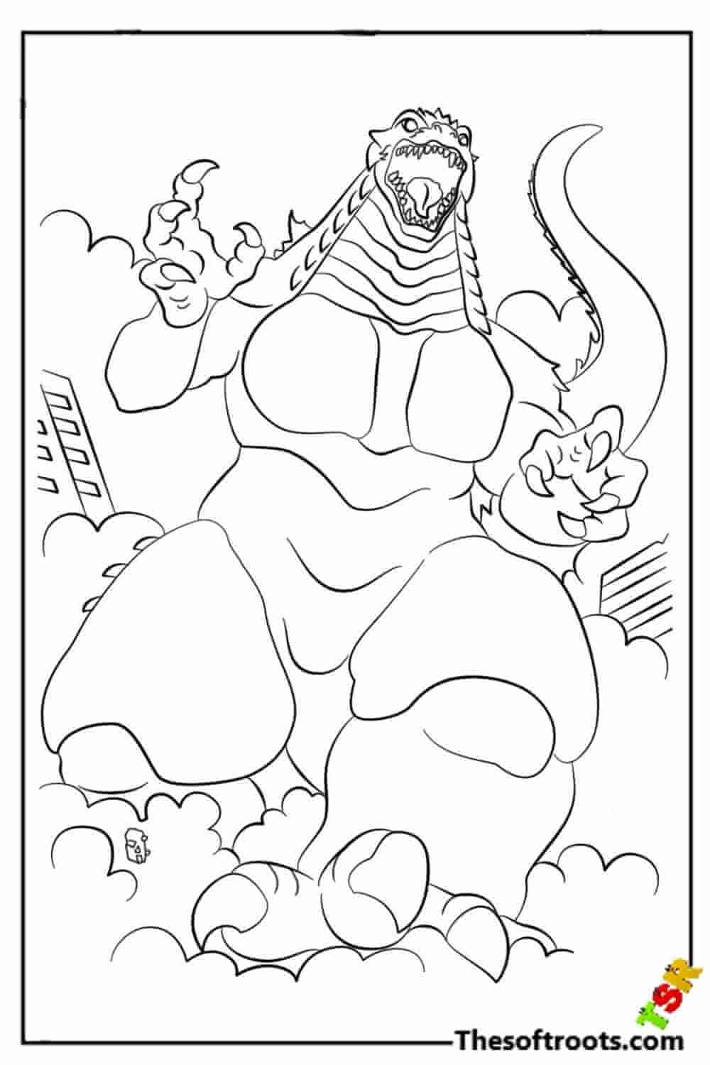 Godzilla Attacks coloring pages