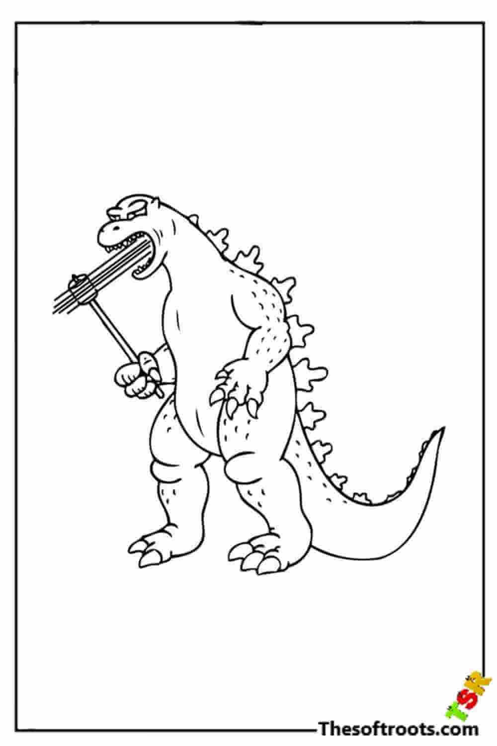 Godzilla is funny coloring pages