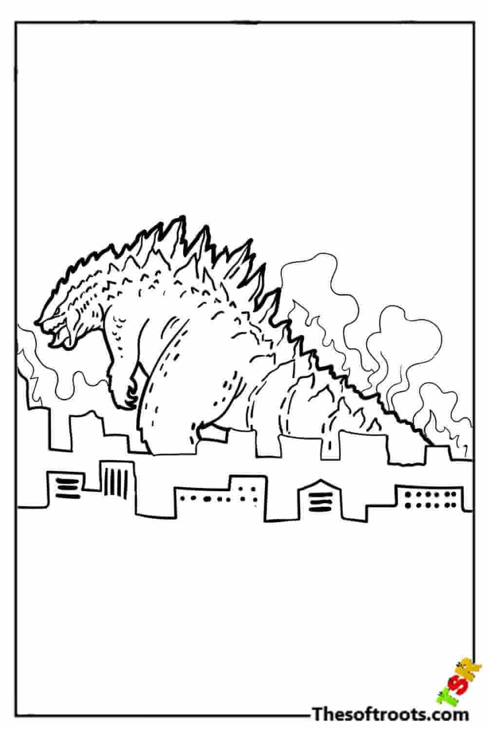 Huge Godzilla coloring pages