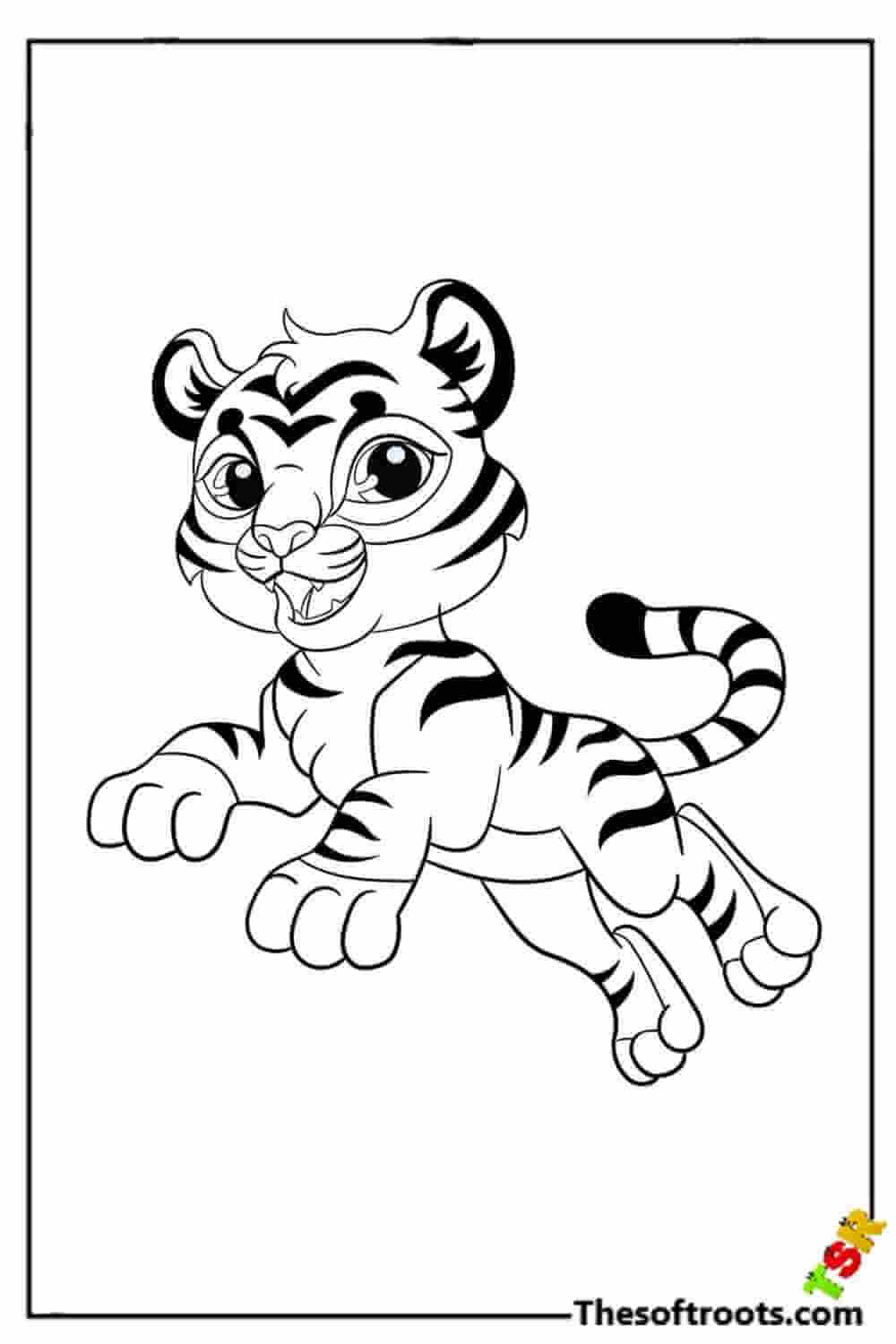 Jumping Tiger coloring pages