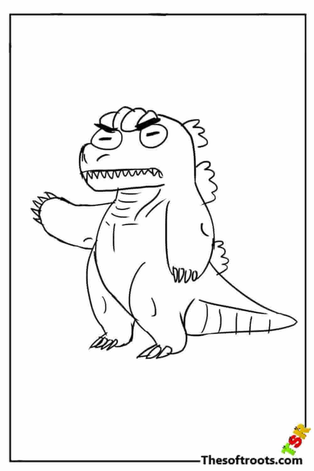 Kawaii Godzilla coloring pages
