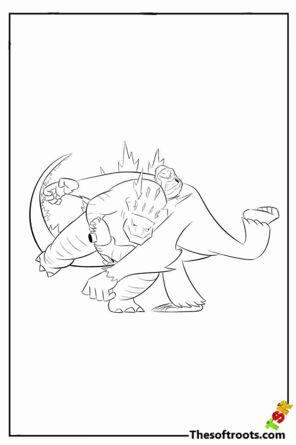 Kong vs. Godzilla coloring pages