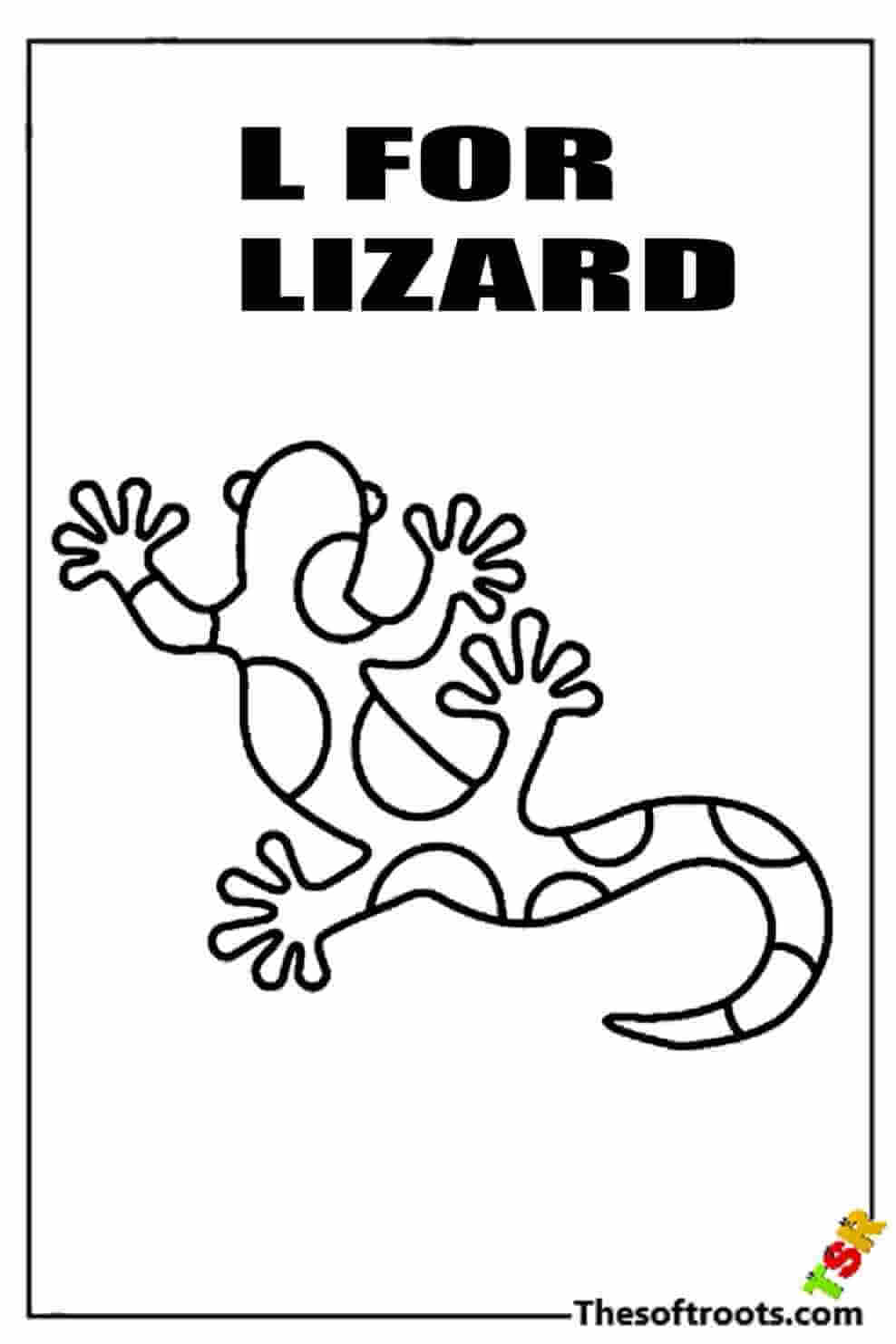 L for lizard coloring pages