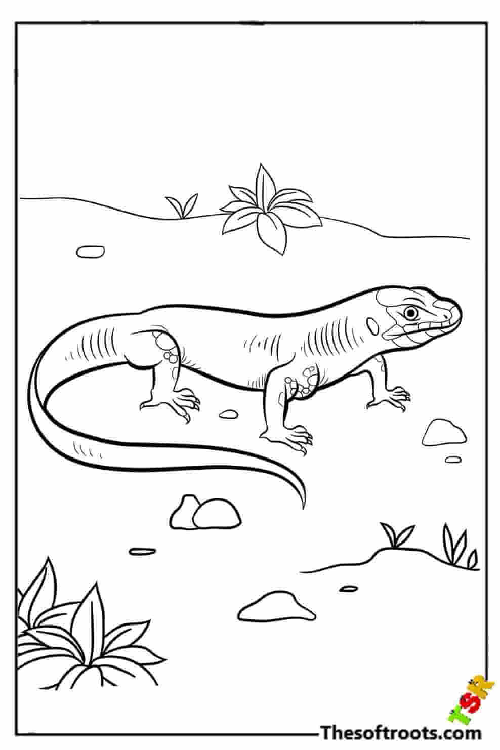 Lizard is enjoying coloring pages