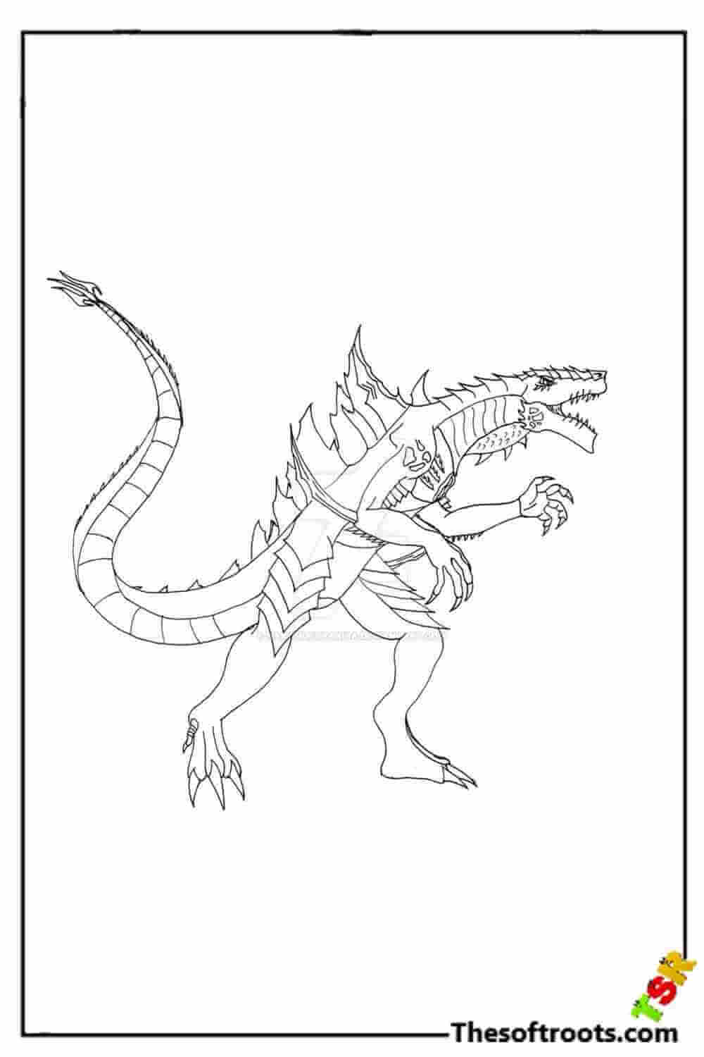 Scary Godzilla coloring pages