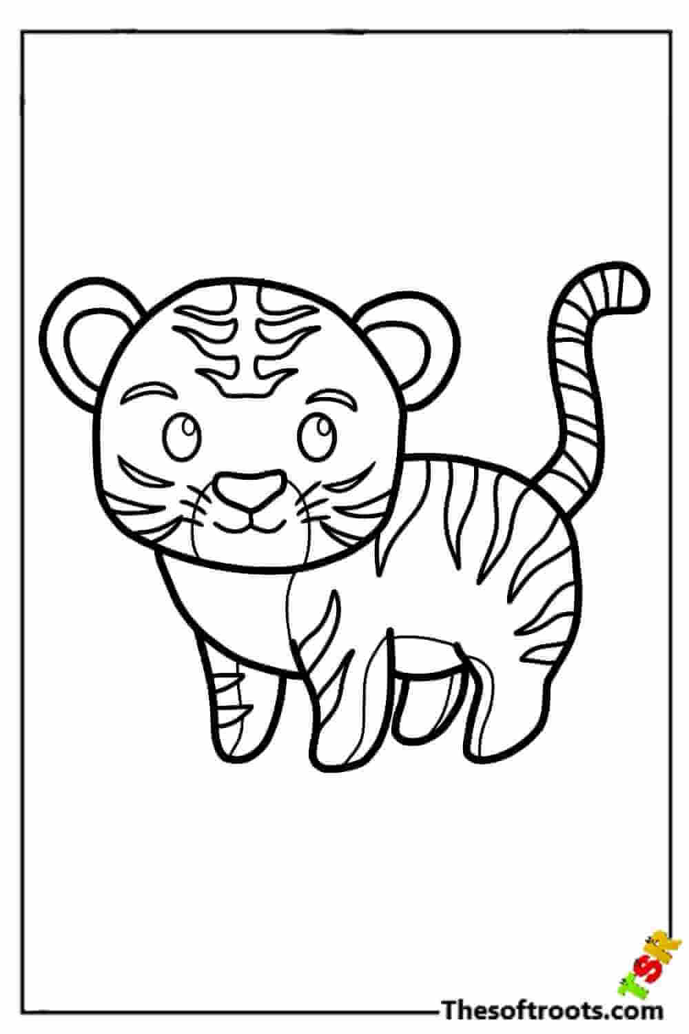 Simple Tiger coloring pages