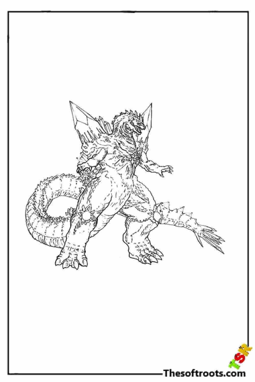 Space Godzilla coloring pages