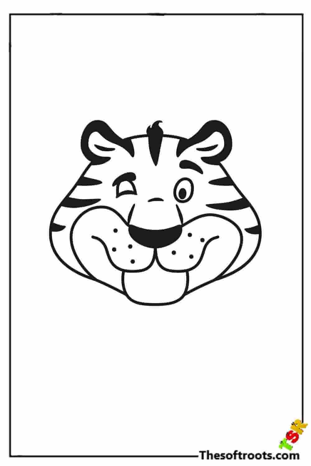 Tiger face coloring pages