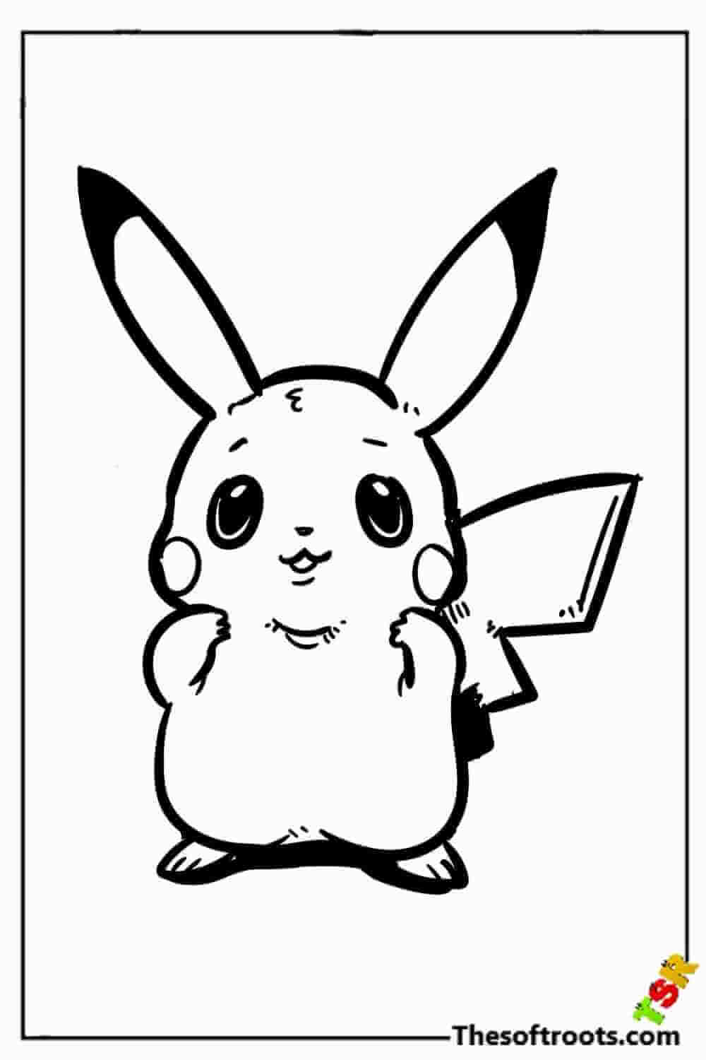 Adorable Pikachu coloring pages