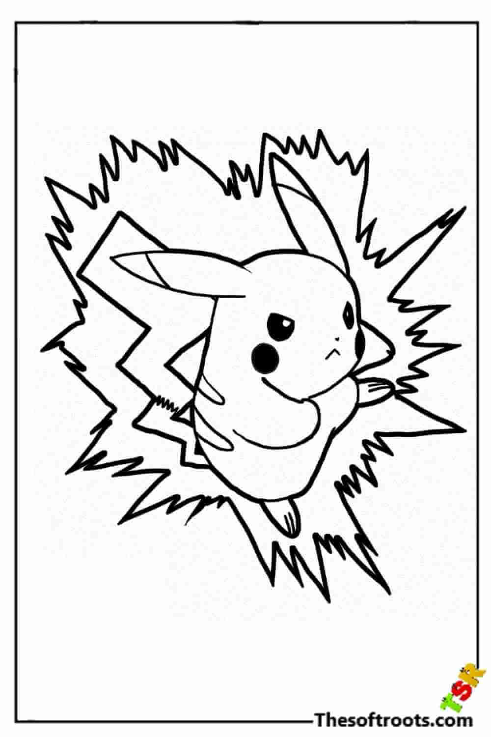 Angry Pikachu coloring pages