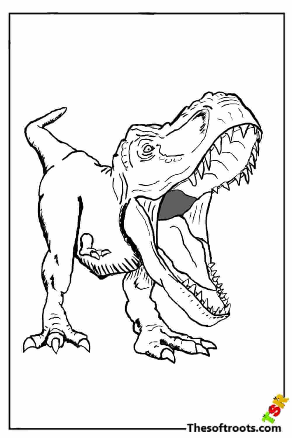 Angry T-Rex coloring pages
