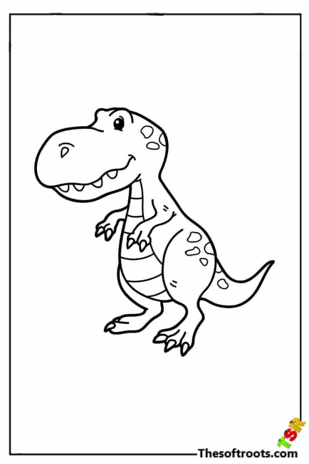 Cartoon T-Rex coloring pages