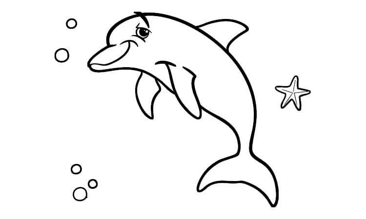 Cartoon dolphin coloring pages