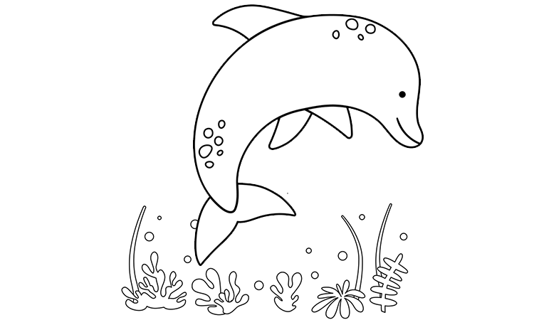 Cute Amazon River dolphin coloring pages