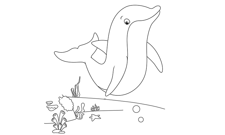 Cute dolphin coloring pages