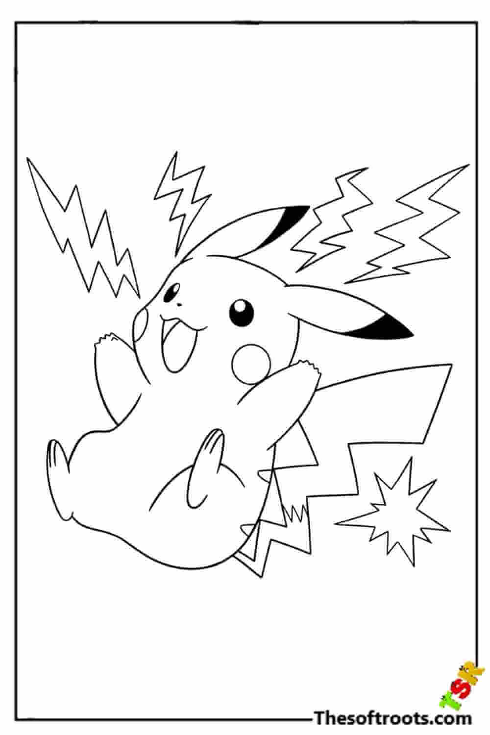 Flying Pikachu coloring pages