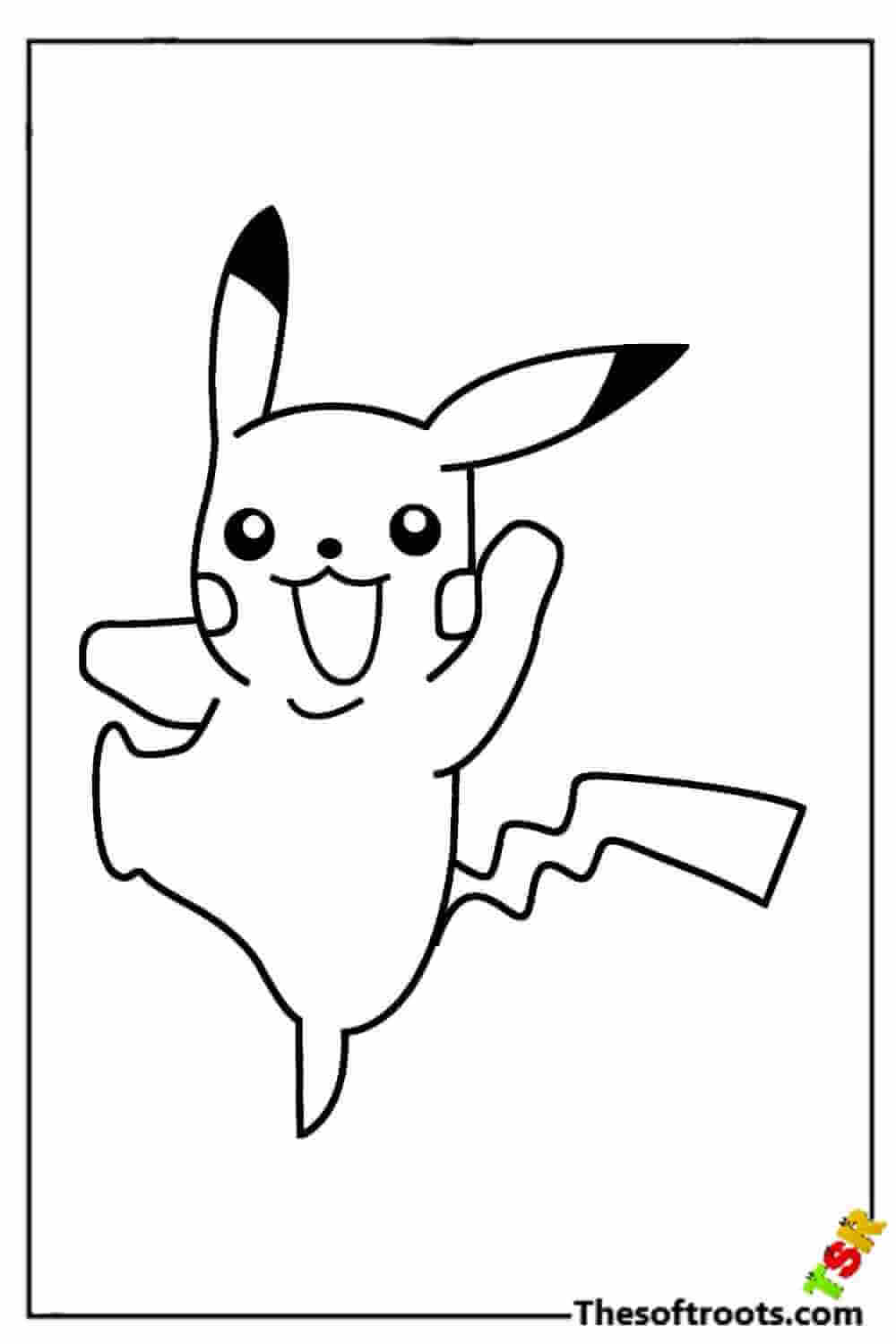 Jumping Pikachu coloring pages