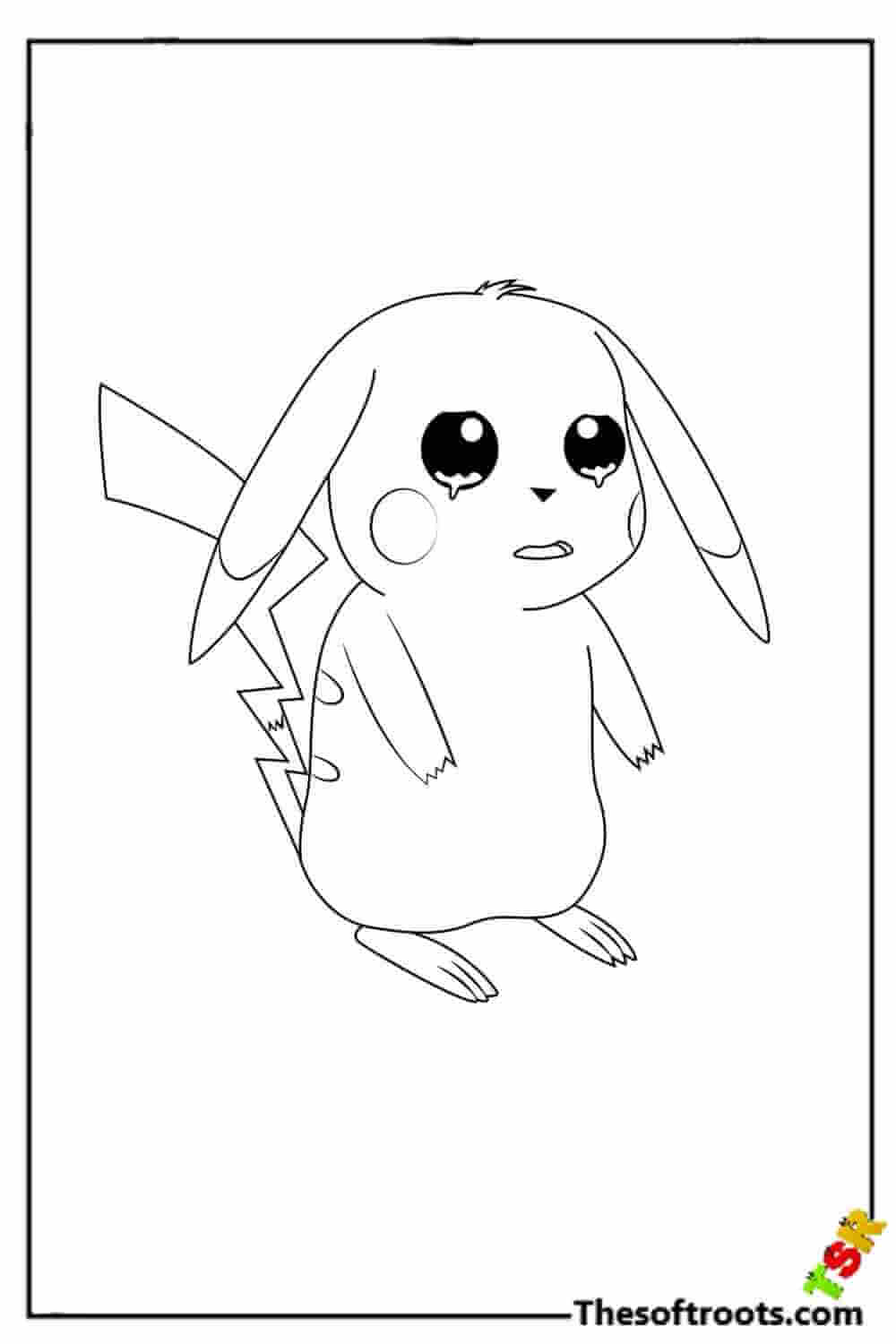 Sad Pikachu coloring pages