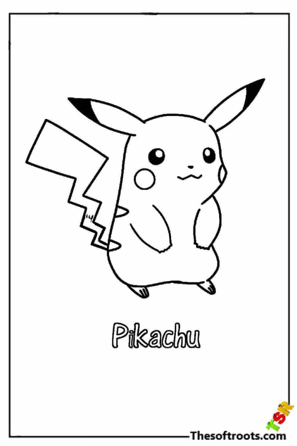 Spell the word Pikachu coloring pages