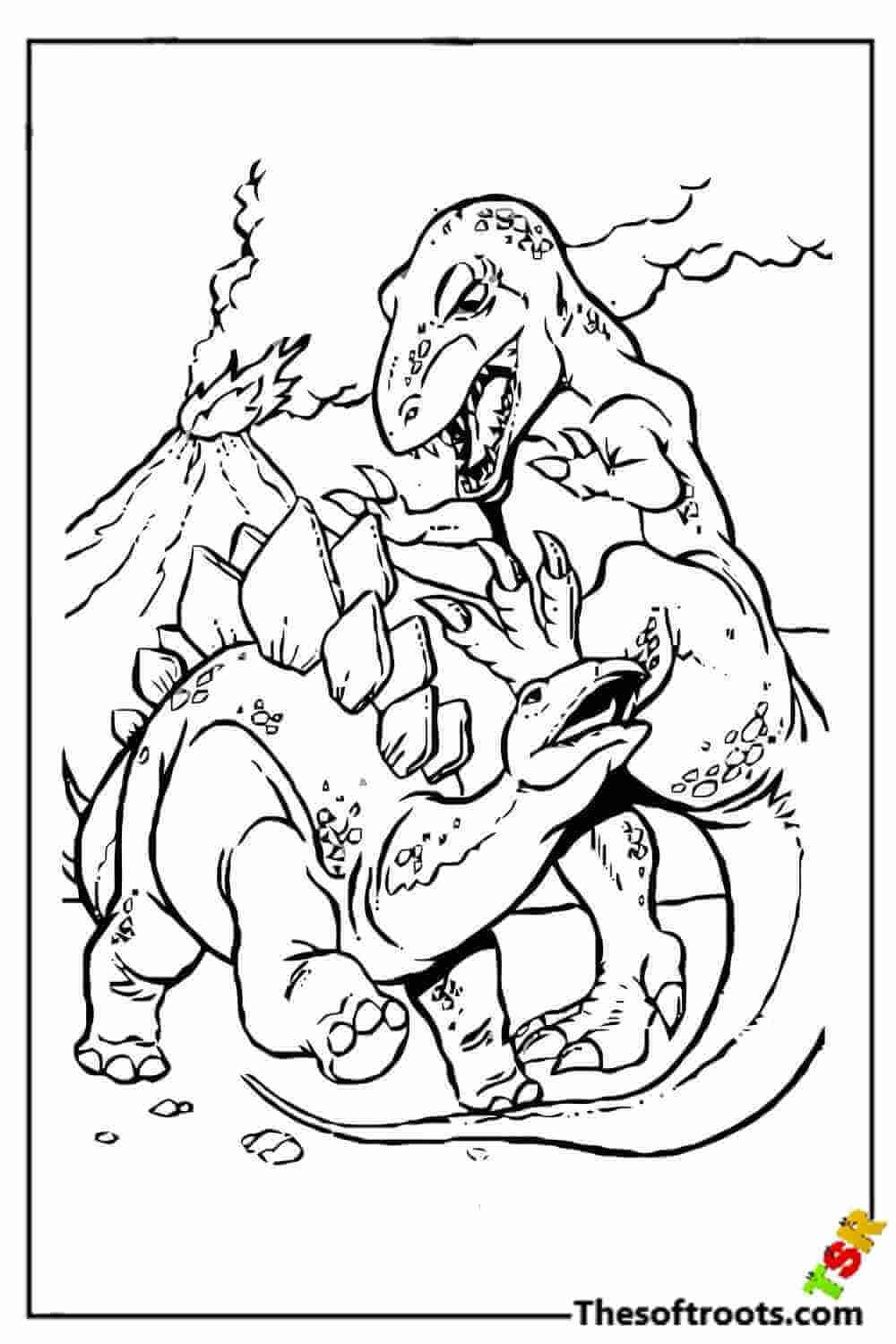 T-Rex Fight coloring pages
