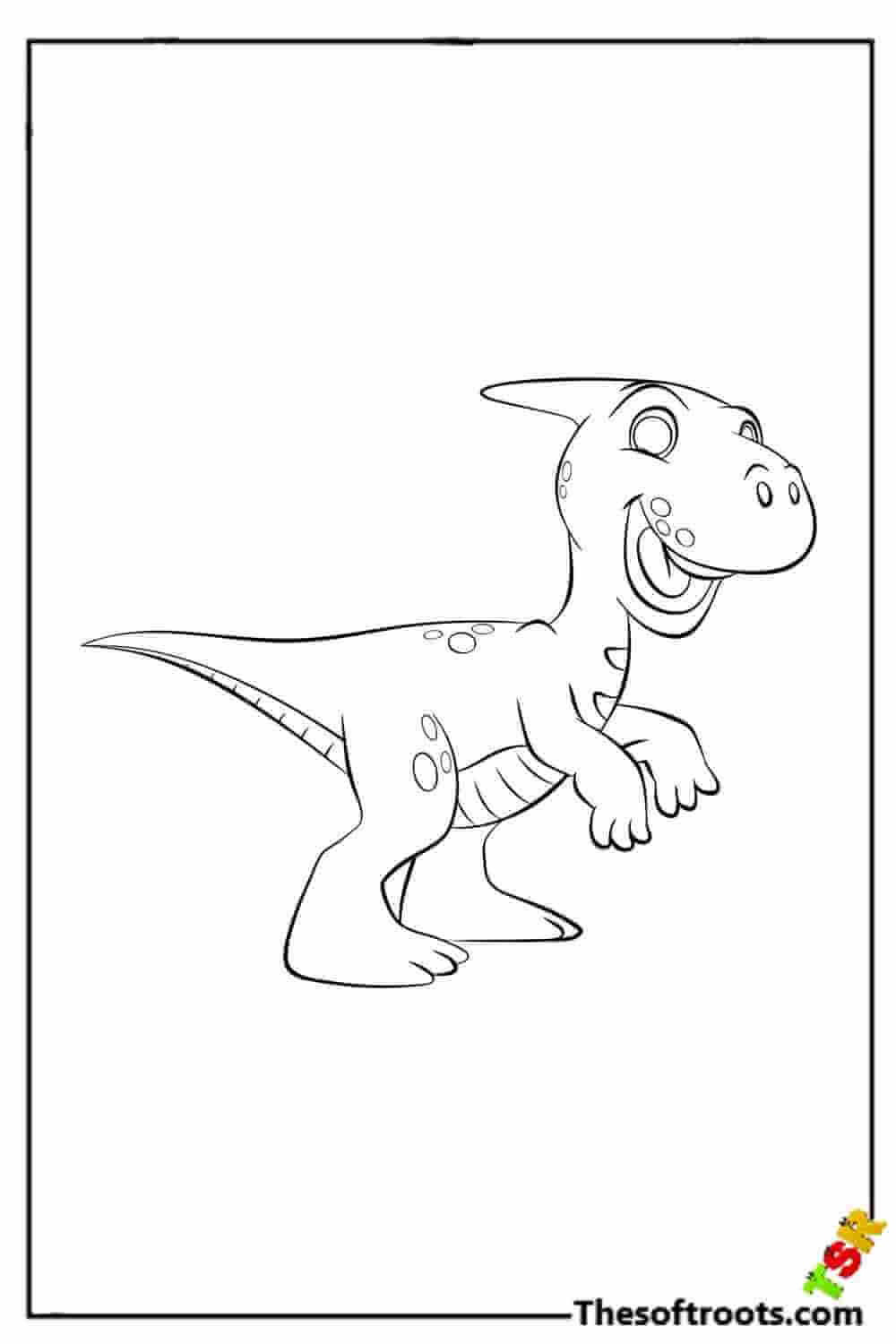 T-Rex from the back coloring pages
