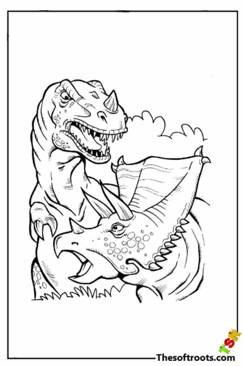 T-Rex vs. Dicynodont Dinosaurs coloring pages