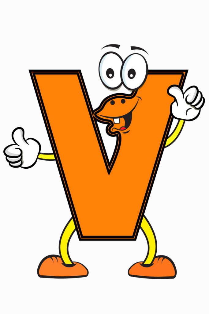 Cartoon Alphabet V