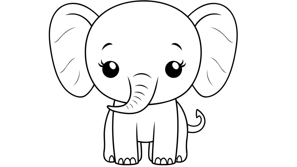 Cartoon elephant coloring