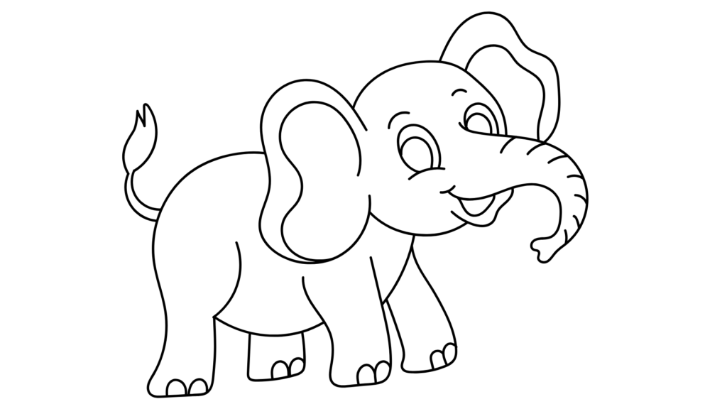 Hard elephant coloring pages
