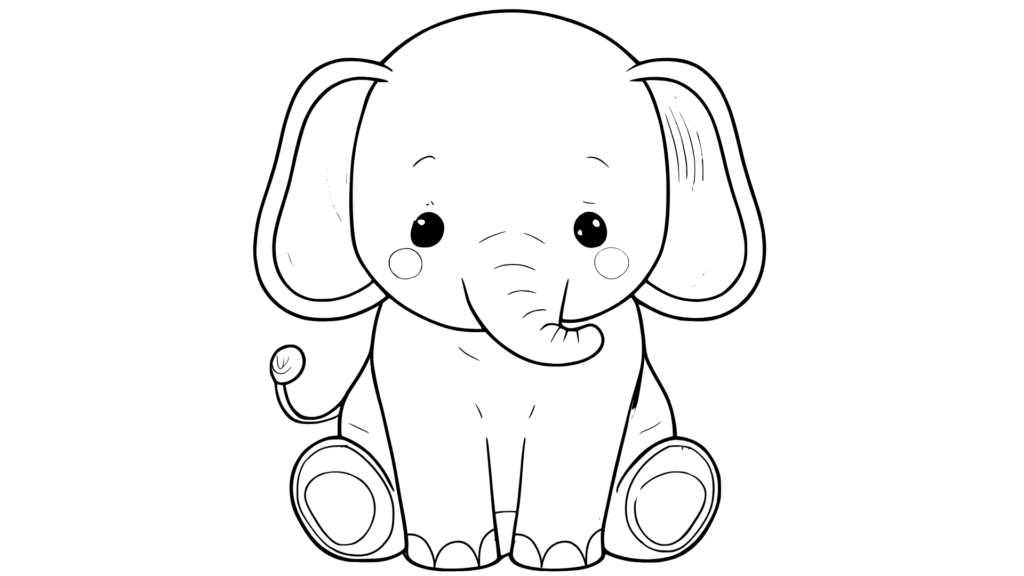 Indian elephant coloring