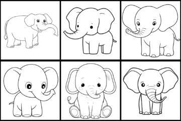 elephant coloring pasges