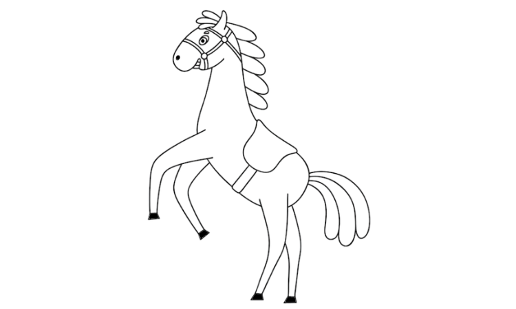 Funny horse coloring pages