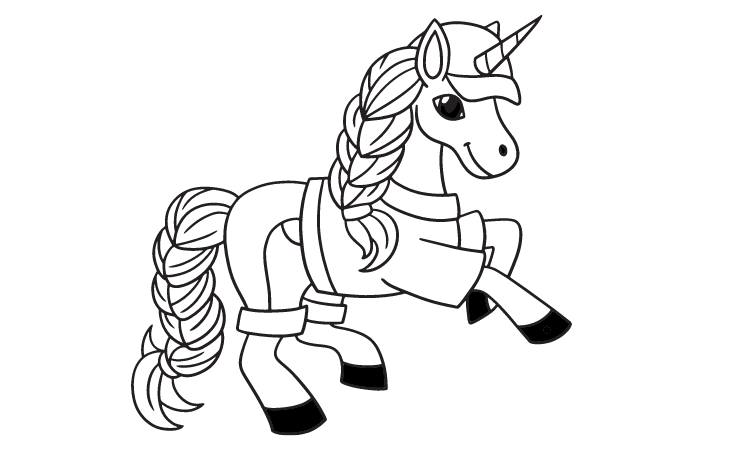 Horse with saddle coloring pages