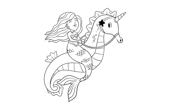 Princess and a horse coloring pages