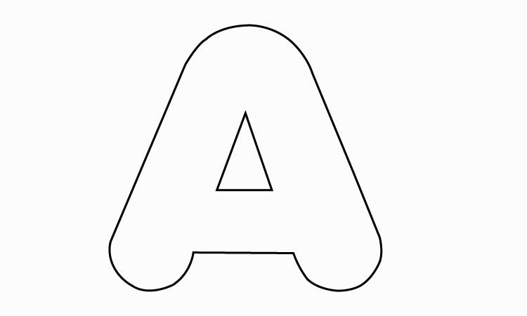 how to draw a bubble letter A