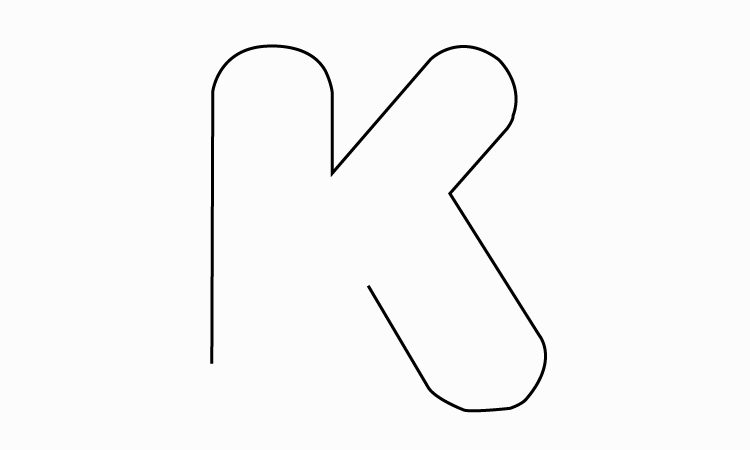 how to make a bubble letter k step by step