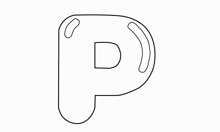 Bubble Letter P | How to Draw A Bubble Letter P - The Soft Roots