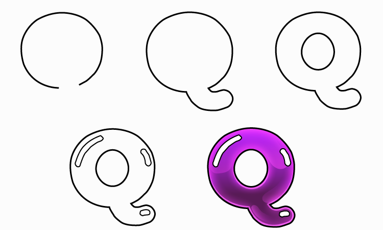 Bubble Letter q– How To Draw Your Own Bubble q