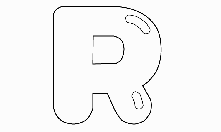 Draw a Bubble Letter R 