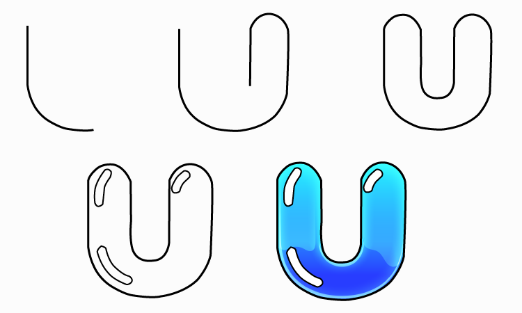 Bubble Letter U: Draw Your Own Bubble U In 5 Easy Steps