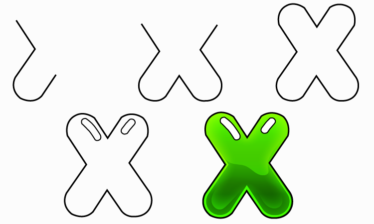 Bubble Letter X: Draw Your Own Bubble X In 5 Easy Steps