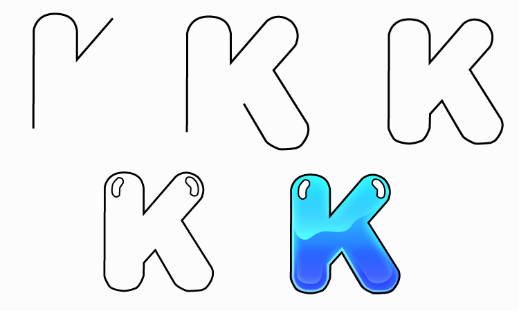 how to make a bubble letter k