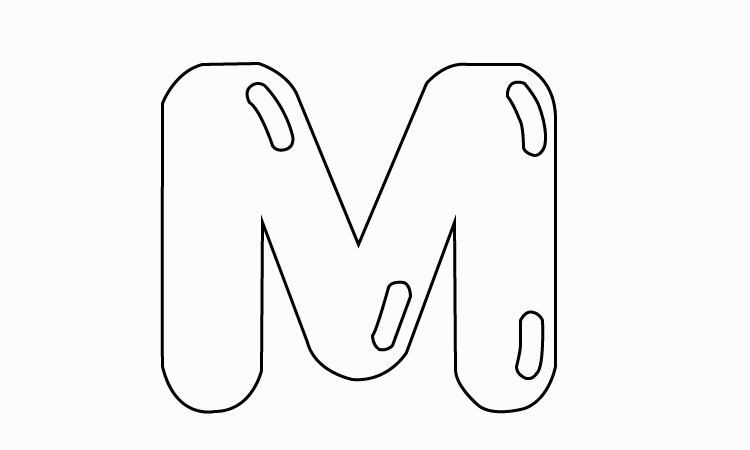 bubble letter M Drawing